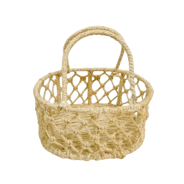 IRON & JUTE FRUIT BASKET HOLDER (COLOR)